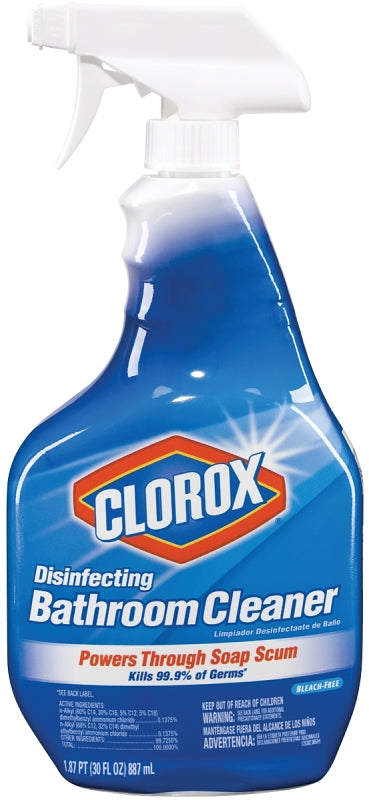 Clorox Bathroom Cleaner, 30 oz Bottle, Liquid, Citrus, Clear