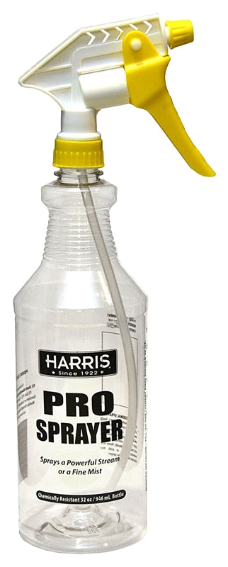 Harris PRO-32 Spray Bottle, 32 oz, Clear, Adjustable Nozzle, Plastic
