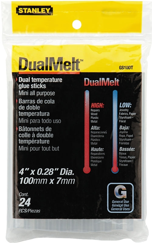 STANLEY Glue Stick, Resin Odor, Clear, 24/PK