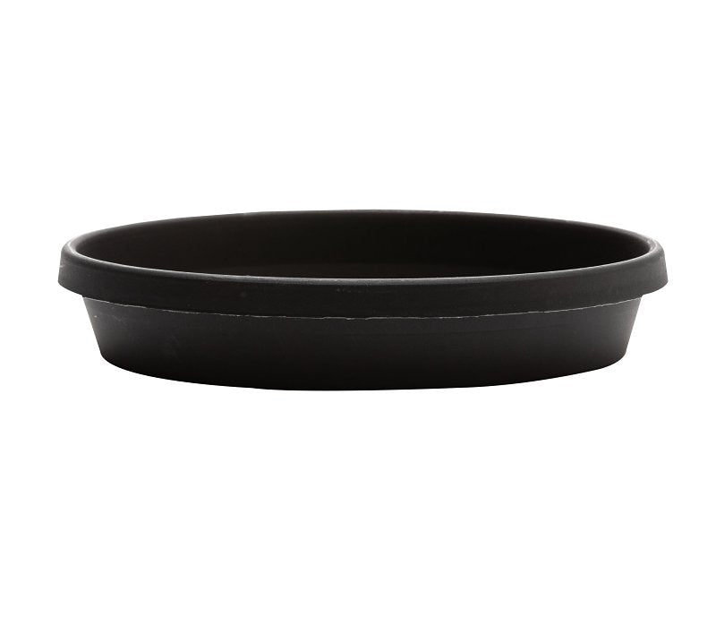 Bloem Terra STT0800 Plant Saucer, 7-1/2 in W, Round, Plastic, Black