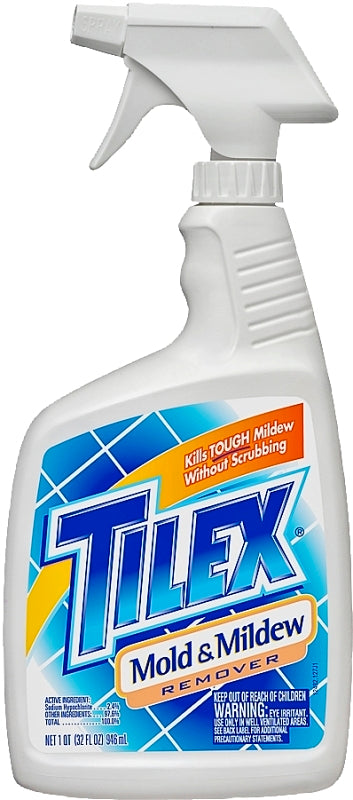 Tilex Mold and Mildew Stain Remover, 32 oz, Liquid, Bleach, Faint Yellow
