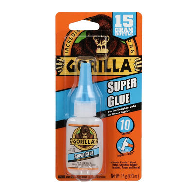 Gorilla Super Glue, Liquid, Irritating, Straw/White Water, 15 g Bottle