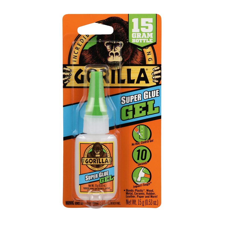 Gorilla Super Glue, Straw/White Water, Liquid, Irritating, 15 g, Bottle