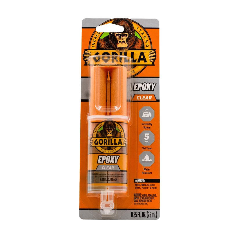 Gorilla Epoxy Glue, Translucent, Liquid, 0.85 oz Syringe