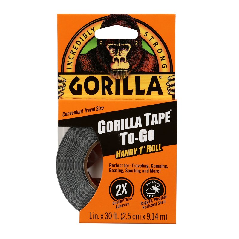 Gorilla 6100109 Duct Tape, 30 ft L, 1 in W, Black