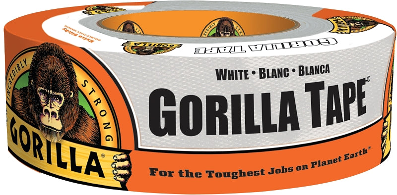 Gorilla Duct Tape, 30 yd L, 2 in W, Cloth Backing, White