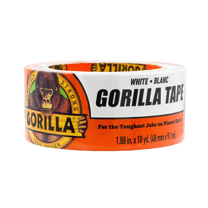 Gorilla Duct Tape, White, 17 mil Thick, 10 yd L, 1.88 in W