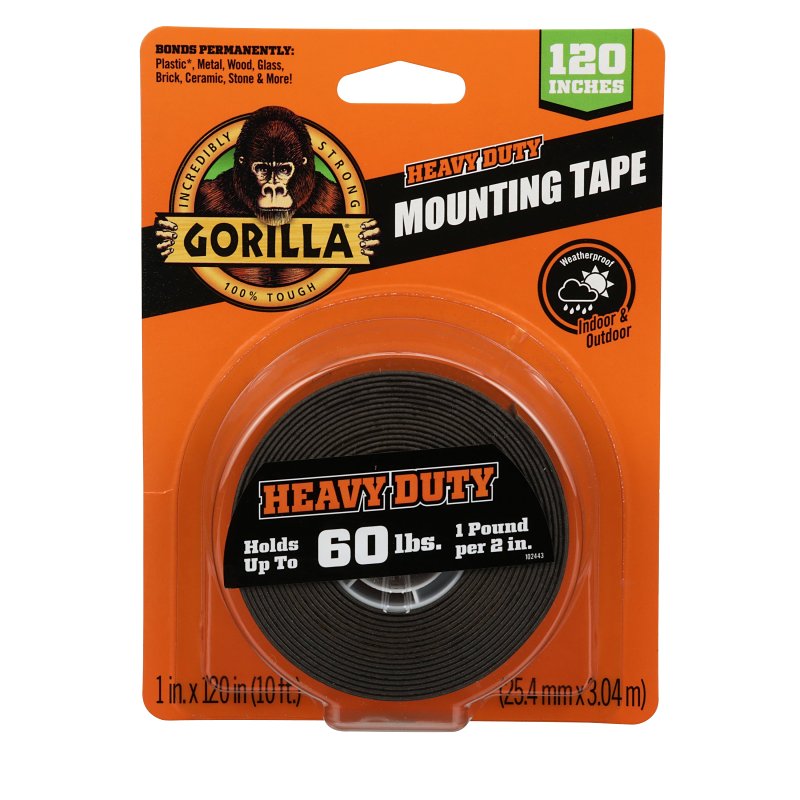 Gorilla 102441 Mounting Tape, 120 in L, 1 in W
