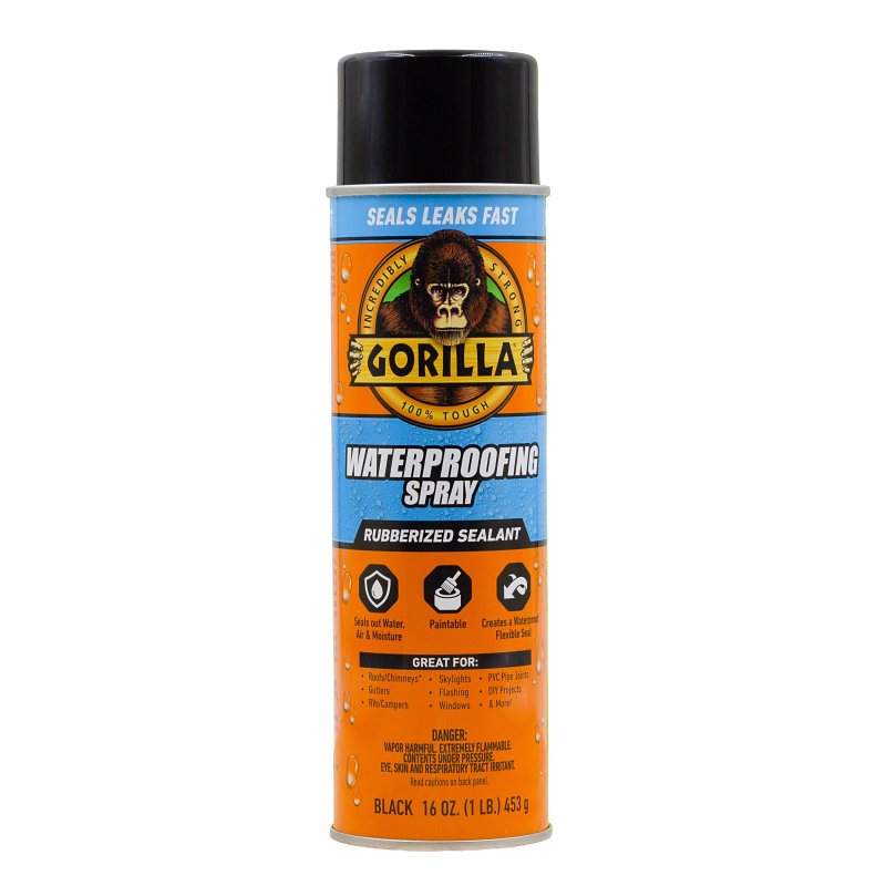 Gorilla 104052 Rubberized Spray Coating, Black, 16 oz Can