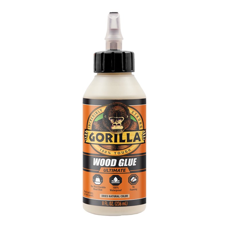 Gorilla 104404 Extra-Strength Glue, Natural Wood, 8 oz Bottle