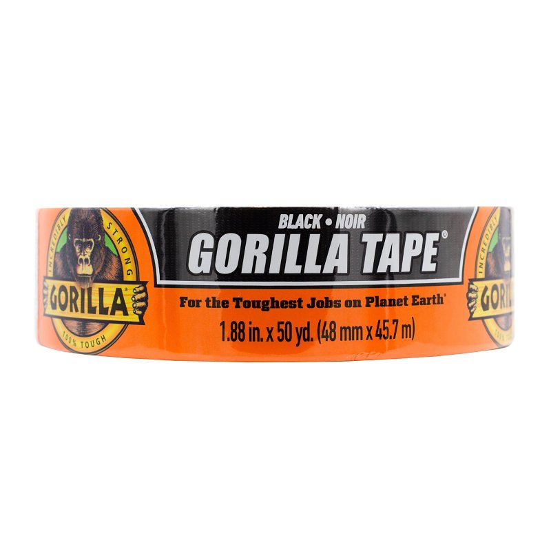 Gorilla 108084 Duct Tape, 50 yd L, 1.88 in W, Black
