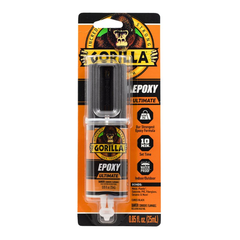 Gorilla 113442 Ultra Strength Epoxy, Dark Gray, Liquid, 0.85 fl-oz Syringe