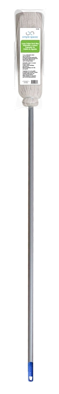 Simple Spaces Large Deck Mop, Galvanized Wire #18 Headband, 61 in L, Wire Wound Mop Connection, Yarn Mop Head