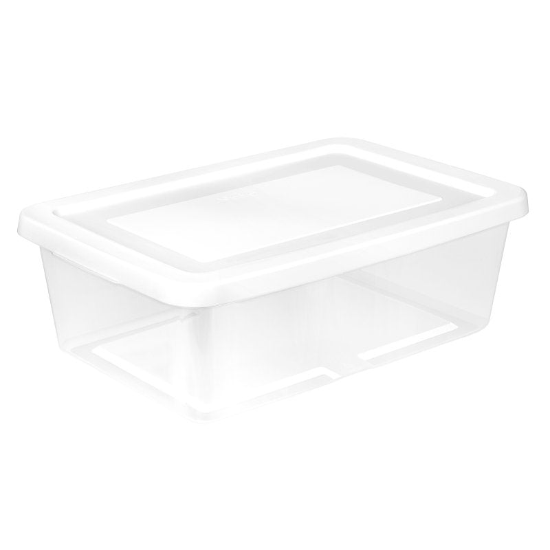 Sterilite 42438015 Storage Box, 12 qt, Plastic, White