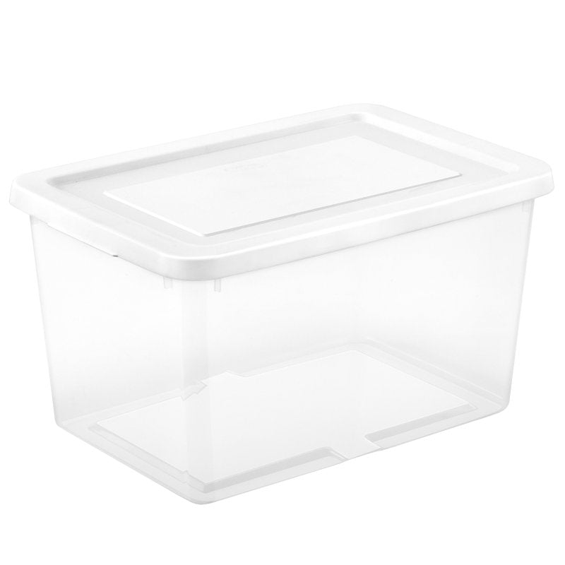 Sterilite 42448008 Storage Box, 20 qt, Plastic, White