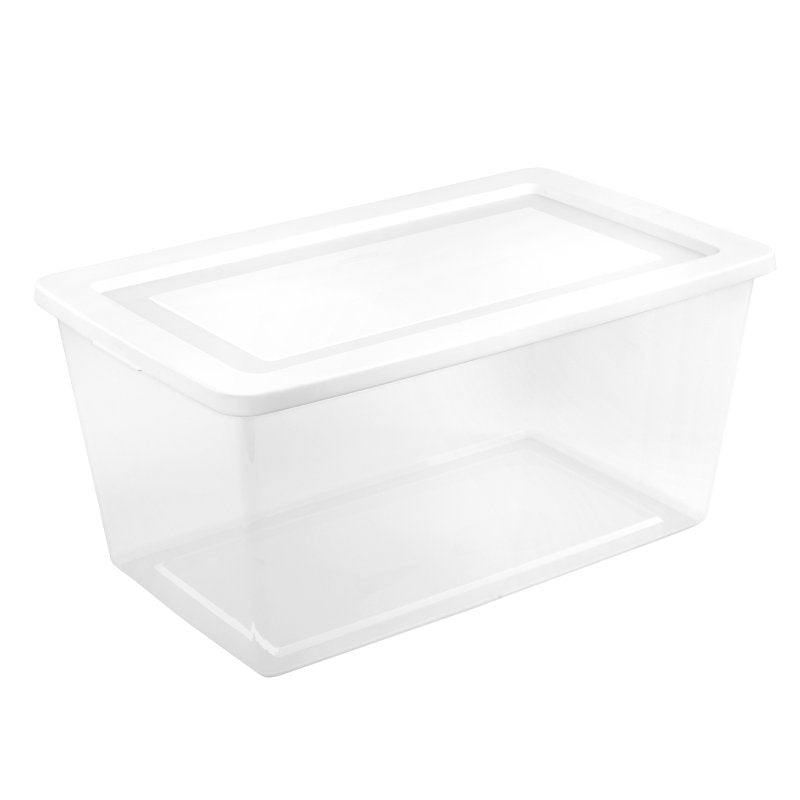Sterilite 42658004 Storage Box, 90 qt, Plastic, White