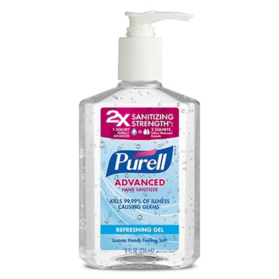 Purell 4102-12-S Advanced Hand Sanitizer, Citrus, Clear, 8 oz Pump Bottle