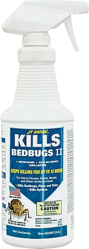 J.T. Eaton 207-W Bed Bug Killer, Liquid, Spray Application, 1 qt Bottle, Clear
