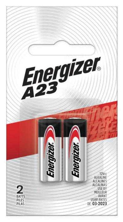 Energizer A23 Series Battery, 12 V Battery, 55 mAh, Alkaline, Manganese Dioxide