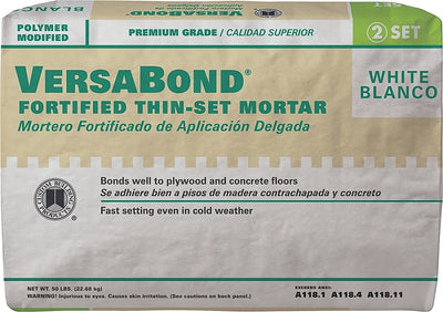 Custom VersaBond Flex Series Thin-Set Mortar, White, Powder, 50 lb Bag