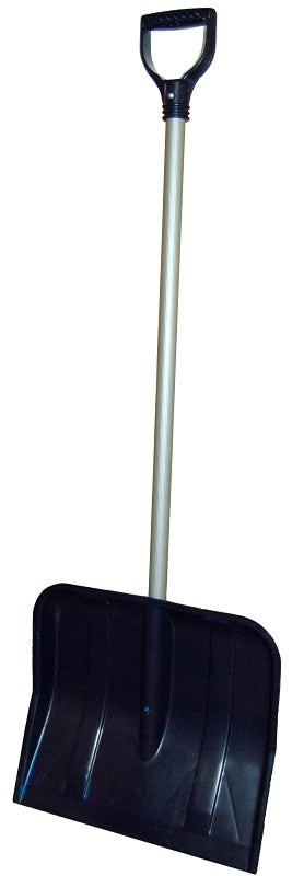 Rugg 27P-BG Snow Shovel, 18 in W Blade, Standard Blade, Polyethylene Blade, Steel Handle, Navy