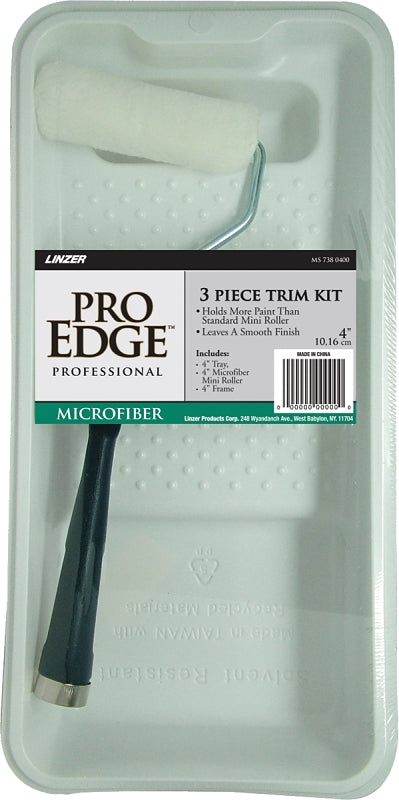 Linzer Mini Size Roller and Tray Kit, Microfiber Cloth