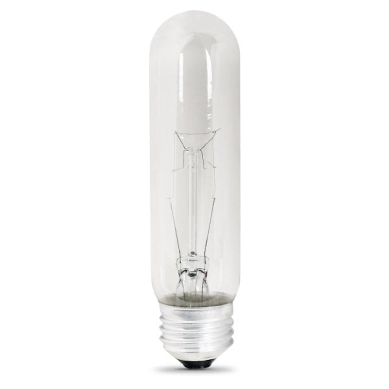 Feit Electric BP40T10 Incandescent Bulb, 40 W, T10 Lamp, E26 Medium Lamp Base, 260 Lumens, 2500 K Color Temp, Soft White