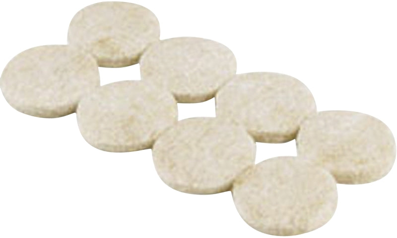 Shepherd Hardware Protective Pad, Felt Cloth, Beige, 1-1/2 in Dia, Round