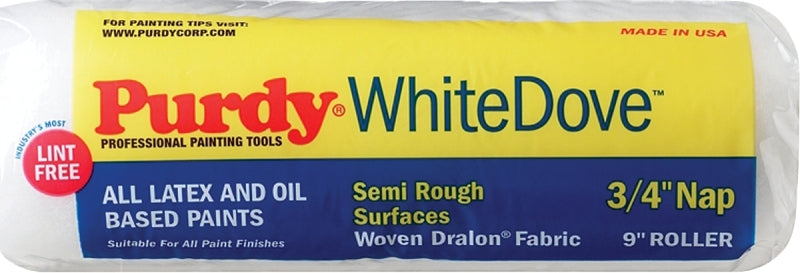 Purdy 14G670182 Roller Cover, 3/4 in Thick Nap, 9 in L, Dralon Fabric Cover
