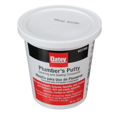Oatey Plumbers Putty, Solid, Off-White, 14 oz
