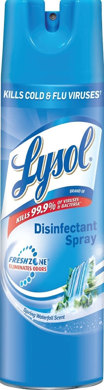 Lysol Disinfectant Spray, 19 oz Can, Liquid, Spring Waterfall, Clear