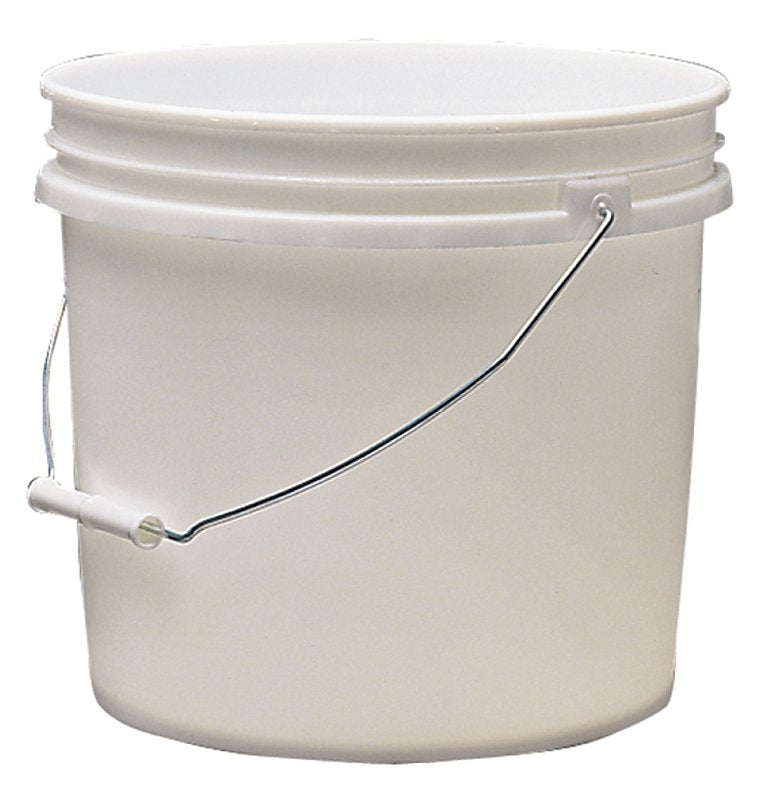 Leaktite-IPL Plastics Paint Bucket, 3.5 gal Capacity, HDPE, White