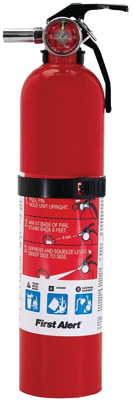 First Alert HOME1 Fire Extinguisher, 2.5 lb, Monoammonium Phosphate, 1-A:10-B:C Class