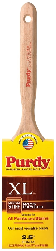 Purdy 144064325 Trim Brush, 2-1/2 in W, Nylon/Polyester Bristle, Fluted Handle