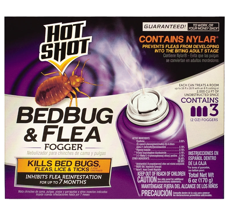 Hot Shot HG-95911 Bed Bug and Flea Fogger, 2000 cu-ft Coverage Area, White