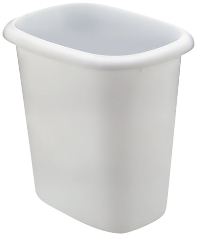 Rubbermaid FG295300 WHT Series Waste Basket, 7 in L, 10 in W, 9in H, 6 qt Capacity, Plastic, White