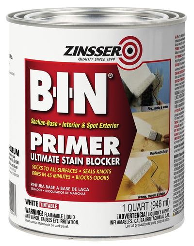 Zinsser 00904 Interior/Exterior Primer, White, 1 qt