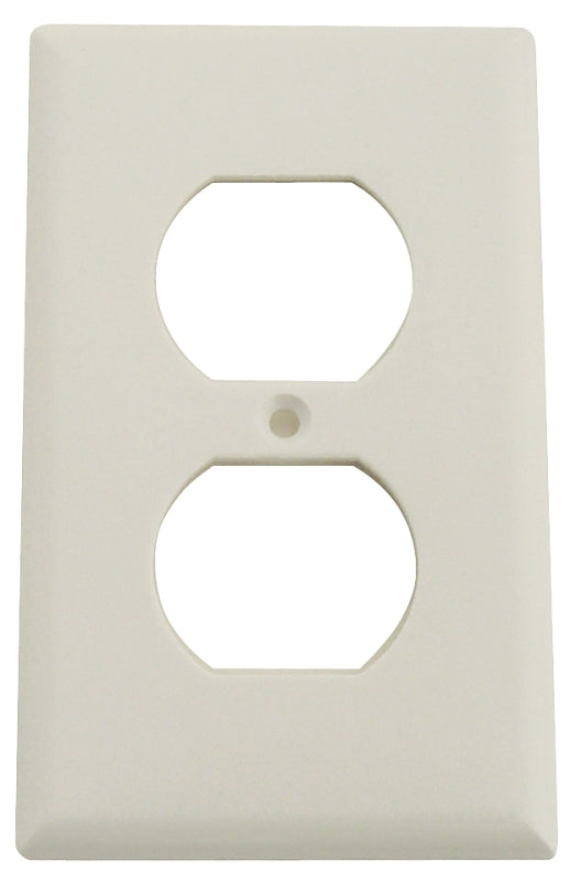 Eaton Duplex Receptacle Wallplate, 4-1/2 in L, 2-3/4 in W, Standard, 1-Gang, Thermoset, White, High-Gloss