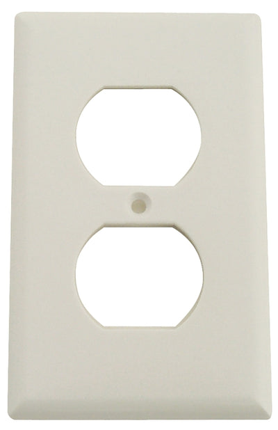Eaton Duplex Receptacle Wallplate, 4-1/2 in L, 2-3/4 in W, Standard, 1-Gang, Thermoset, White, High-Gloss