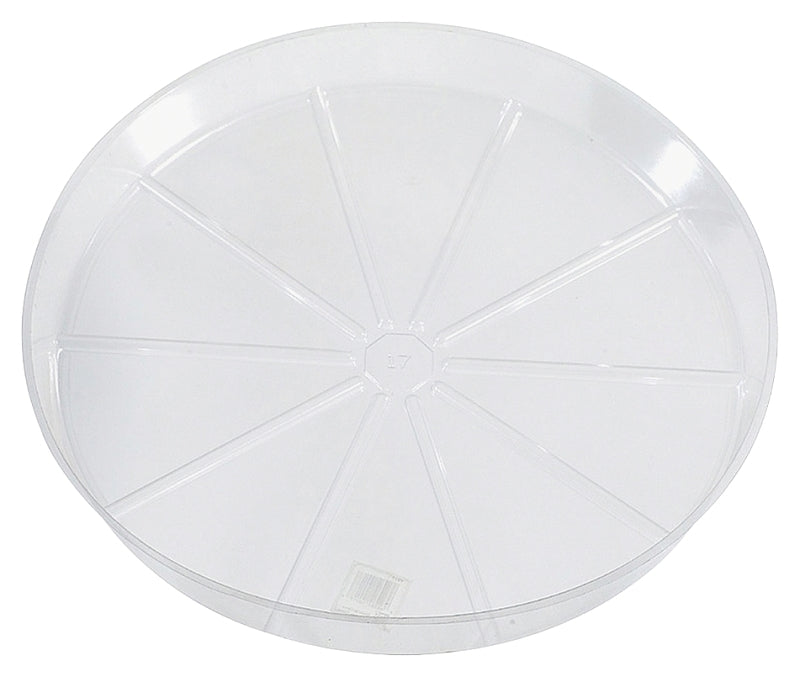 Gardener's Blue Ribbon VS8VUS Planter Saucer, 8 in Dia, Vinyl, Clear