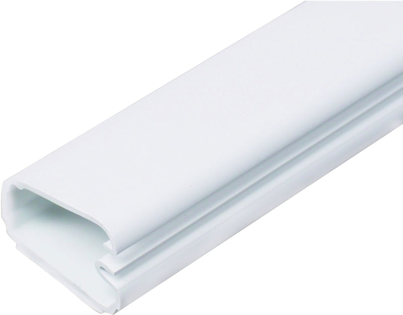 Wiremold CordMate Cord Wire Channel, 60 in L, 1 in W, 1-Channel, Plastic, White