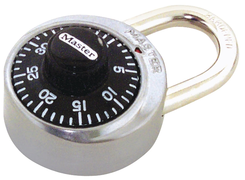 Master Lock Padlock, Non-Resettable Combination Key, 9/32 in Dia Shackle, 3/4 in H Shackle, Steel Shackle