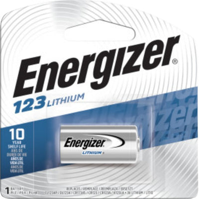 Energizer EL123AP Series Battery, 3 V Battery, 1500 mAh, Lithium, Manganese Dioxide