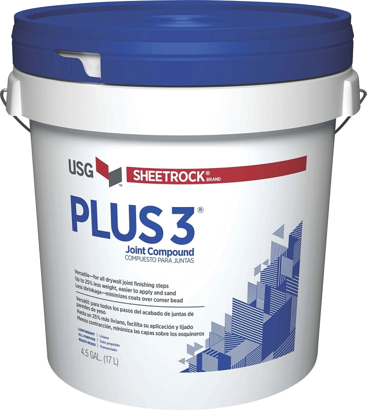 Sheetrock Plus 3 Joint Compound, Paste, Off-White, 4.5 gal, Pail