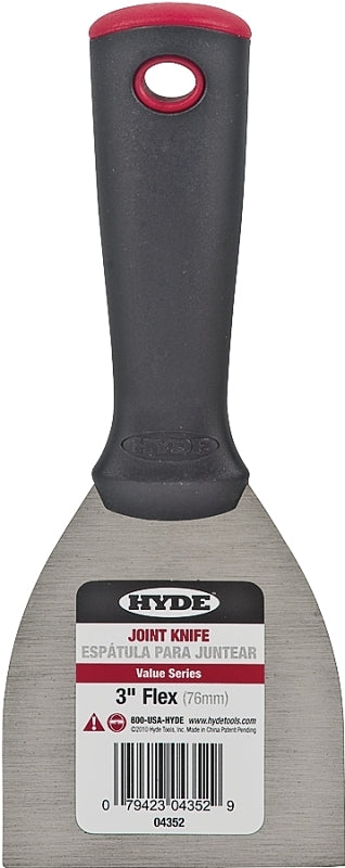 Hyde Value Series Putty Knife, 3 in W Blade, HCS Blade, Polypropylene Handle, Ergonomic Handle
