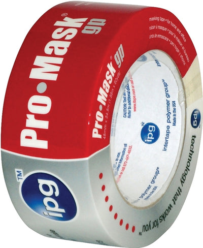 IPG 5104-3 Masking Tape, 60 yd L, 2.81 in W, 5 mil Thick, Crepe Paper/Synthetic Rubber Backing, Beige