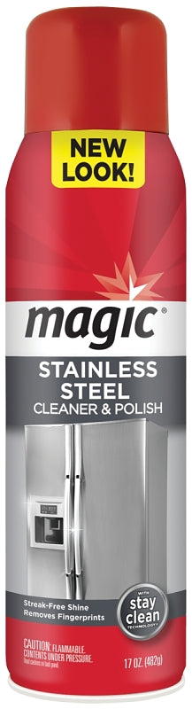Magic Cleaner and Polish, 17 oz Aerosol Can, Liquid, Citrus, White
