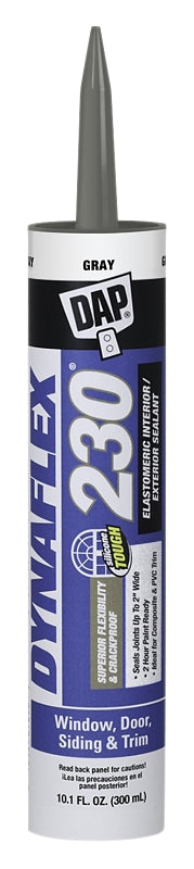 DAP Premium Sealant, Gray, 1 day Curing, 40 to 100 deg F, 10.1 oz Cartridge