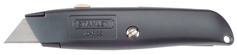 STANLEY 99E Utility Knife, 2-7/16 in L Blade, 3 in W Blade, HCS Blade, Straight Handle, Gray Handle