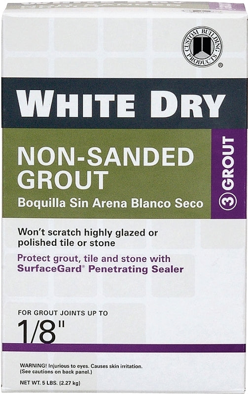 Custom Non-Sanded Grout, White, 5 lb Box